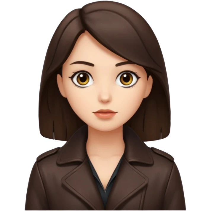 brunet in cuir coat emoji