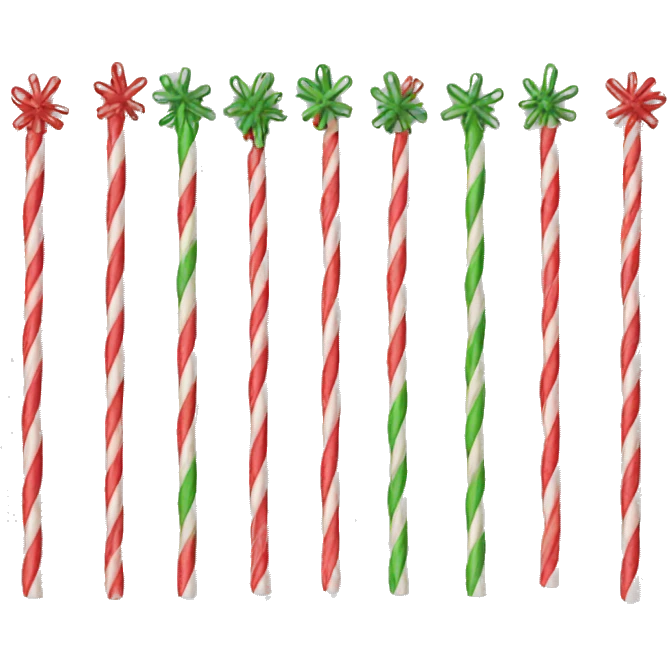 Christmas straw decorations emoji