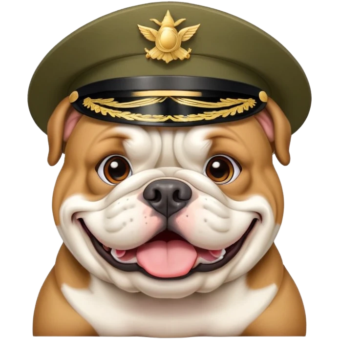 Bulldog salute on his head  emoji