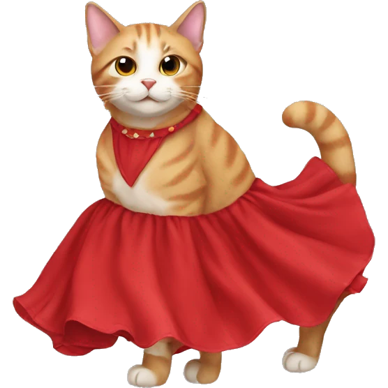 A cat with red dress emoji