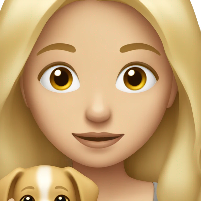 blonde girl with puppy emoji