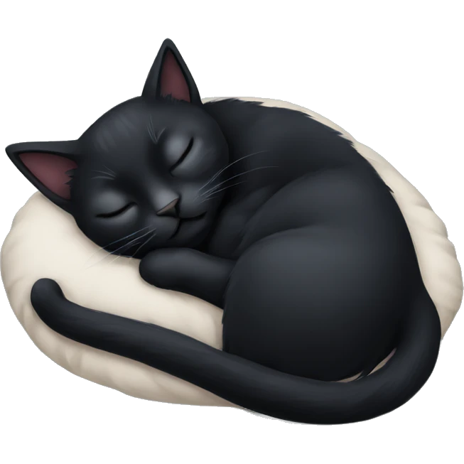 Black cat sleeping emoji