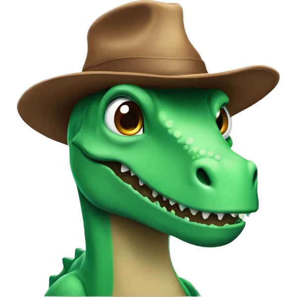 Dinosaur with hat emoji