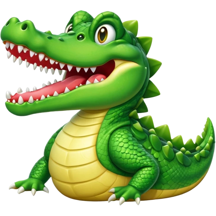A crocodrile Having a sugar rush  emoji