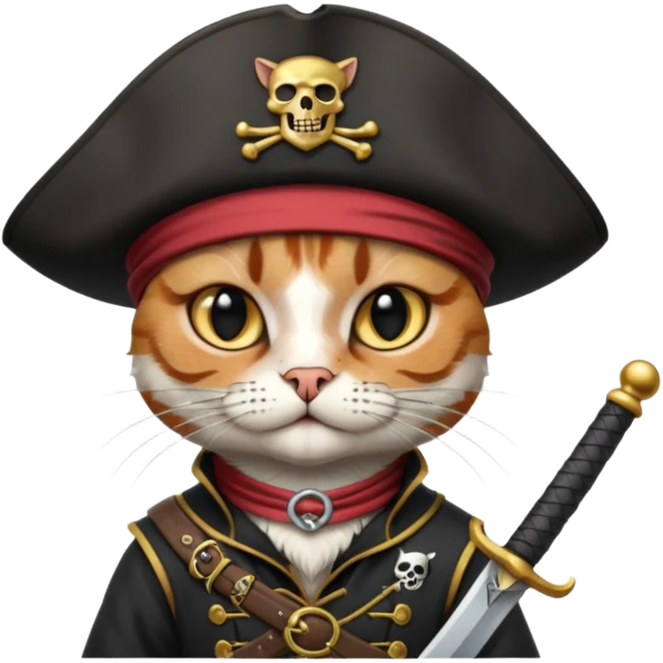 black pirate cat emoji