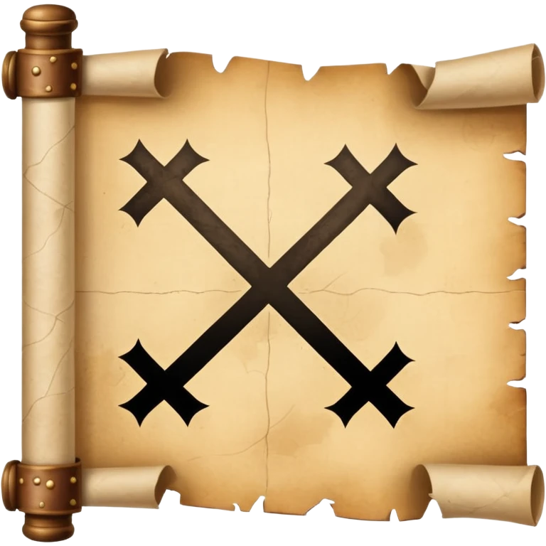 ["Aged treasure map with an “X” mark and dotted trail."] emoji
