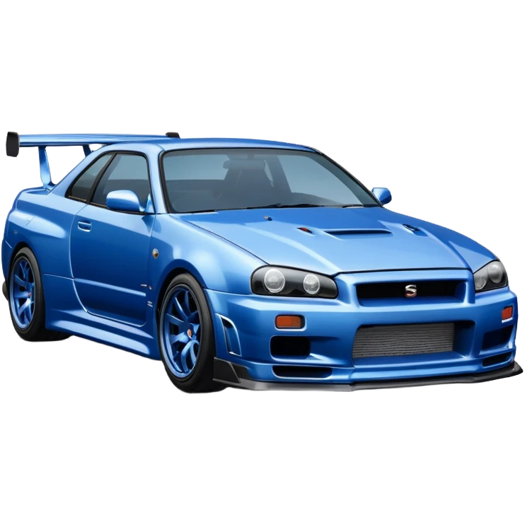 Nissan Skyline GTR R34, side view, compact, emoji style, Discord icon emoji