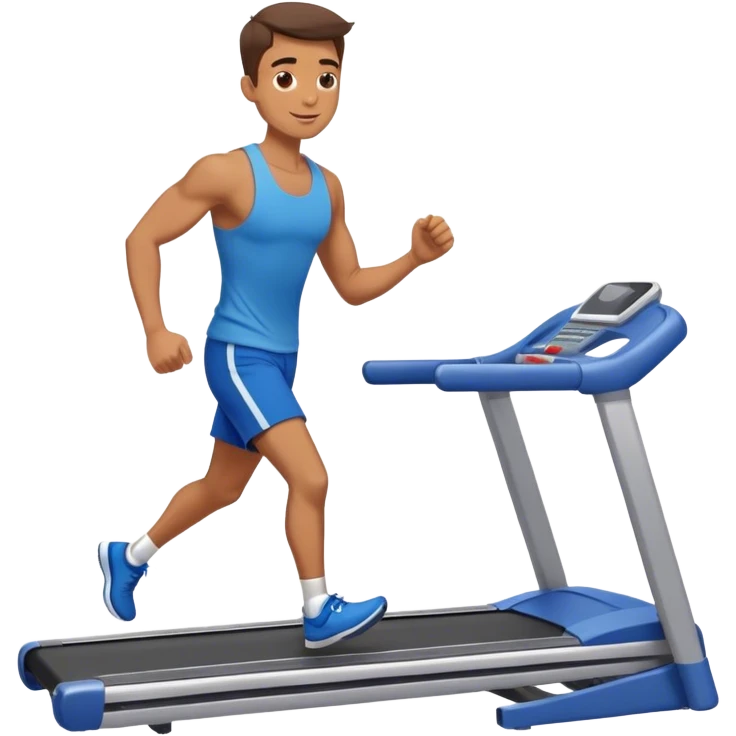 fit guy in blue shorts Treadmill emoji