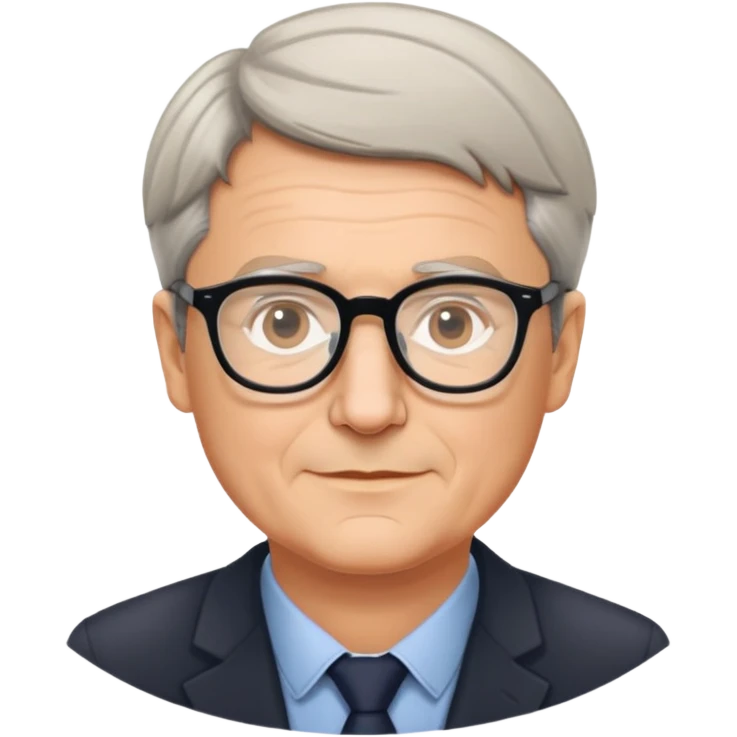 portrait of Hartmut Rosa, German sociologist, friendly expression, glasses, short hair emoji