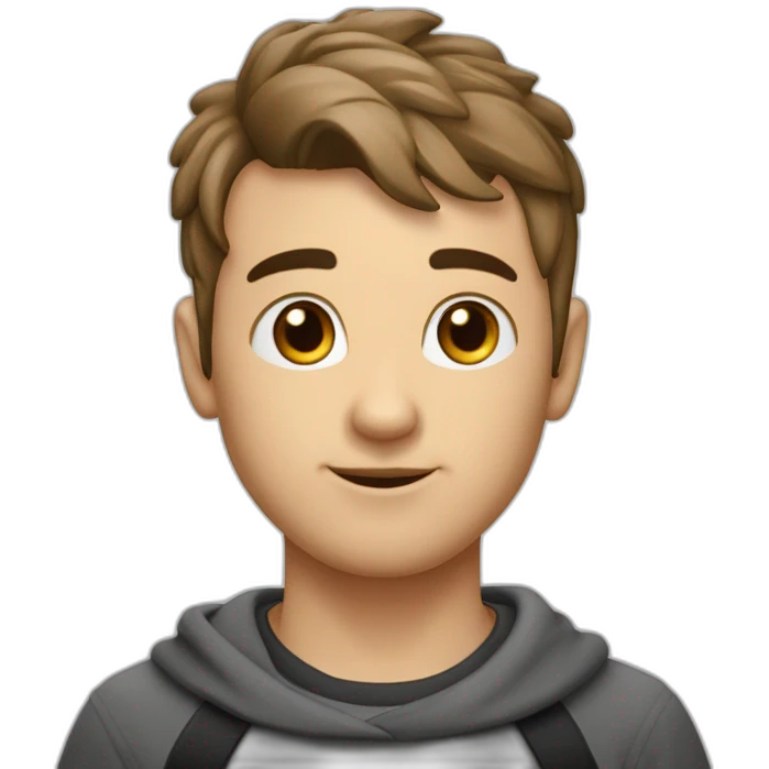 Garçon manche courte cheveux court énorme nez emoji