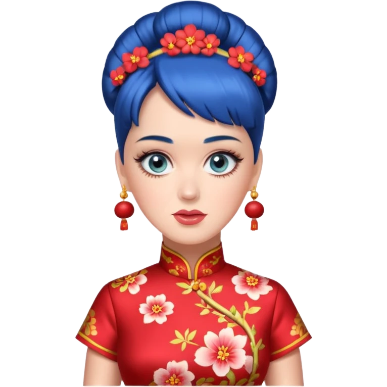 Katy Perry, wearing cheongsam emoji