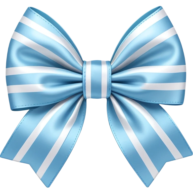 pastel blue bow with white stripes emoji