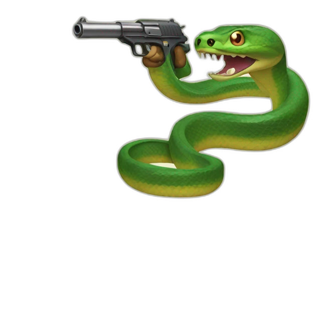 Snake with gun emoji