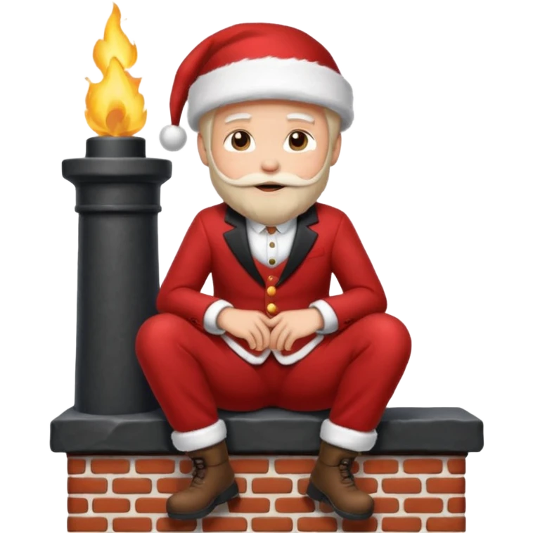 Cristmas male sit down on a chimney emoji