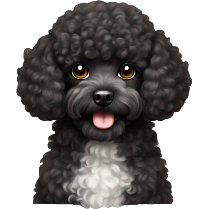 Black curly toy poodle emoji