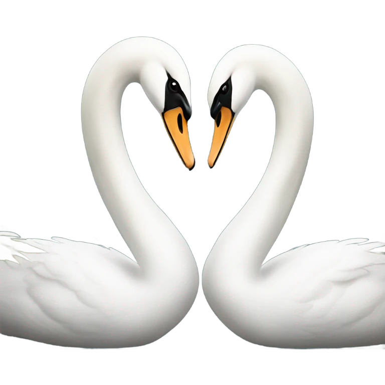 Two swan kissing emoji