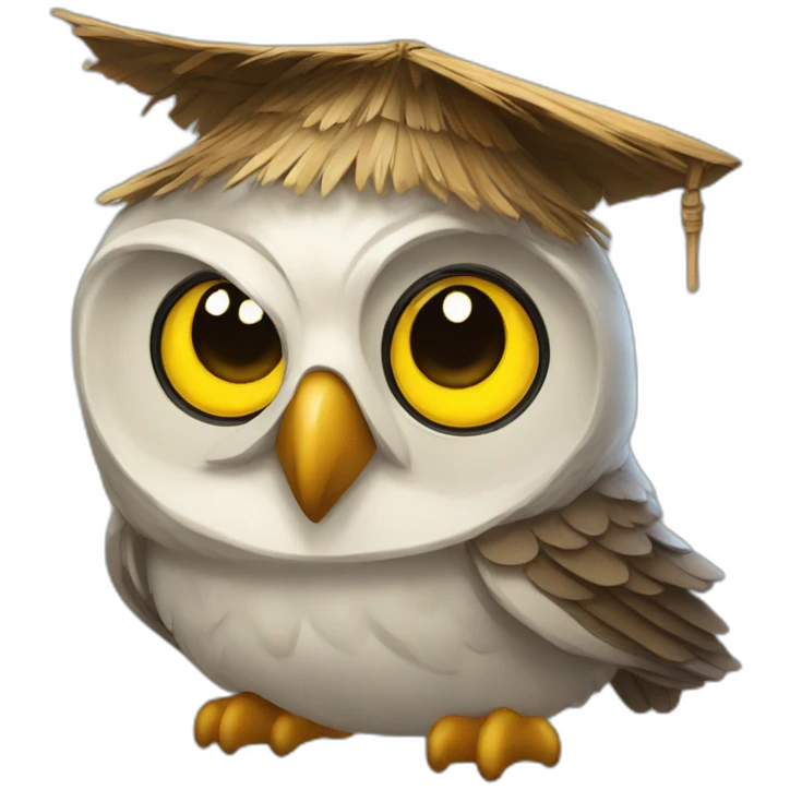 Owl with a hut emoji