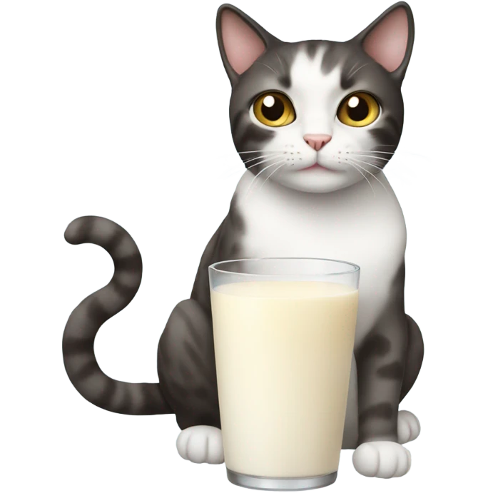 Cat with milk  emoji