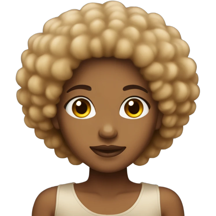 Tan girl with ombré afro emoji