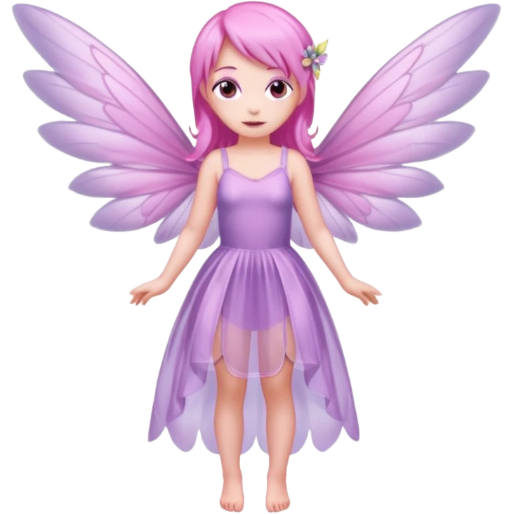 Lilac and pink fairy with wings but you can see her whole body  emoji