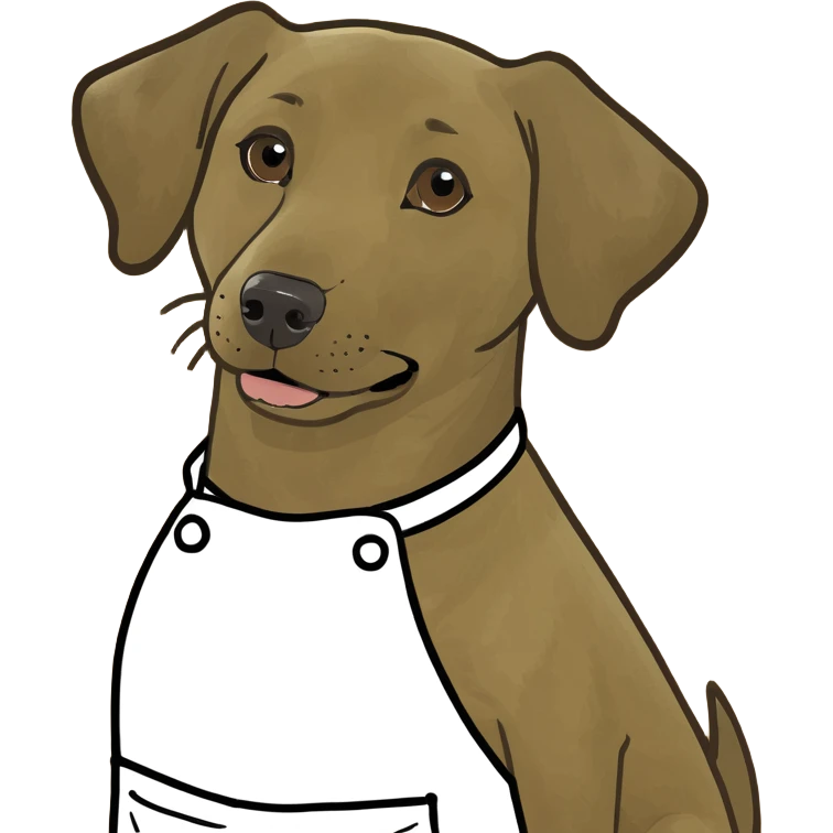 Brown dog wearing an apron emoji