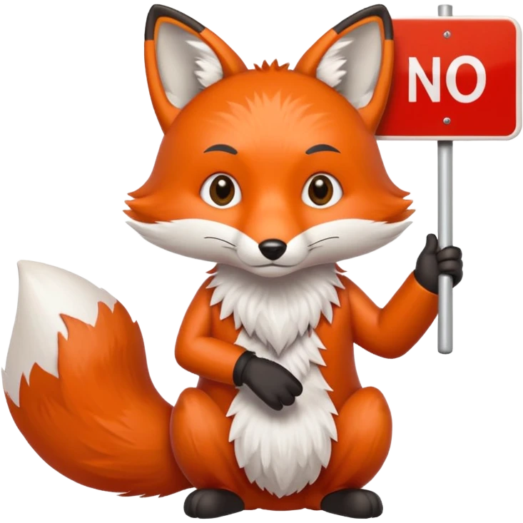 a fox HOLDING a no sign emoji