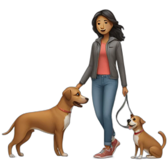 Woman with dog emoji