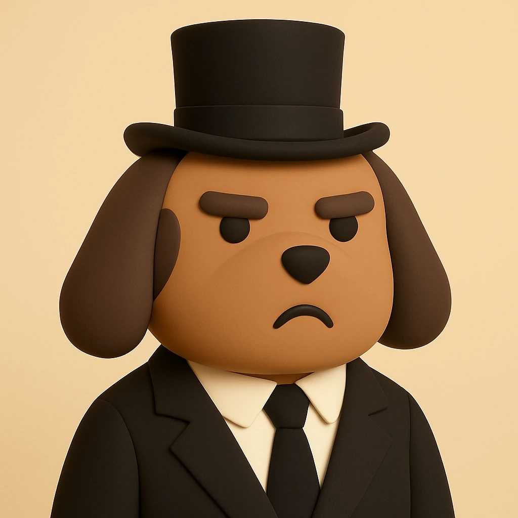 dog with tophat emoji
