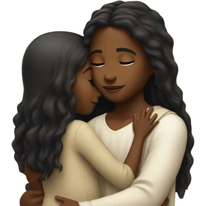 Black girl hugging black Jesus  emoji