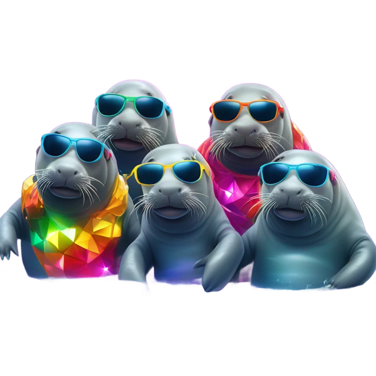 manatee disco party emoji