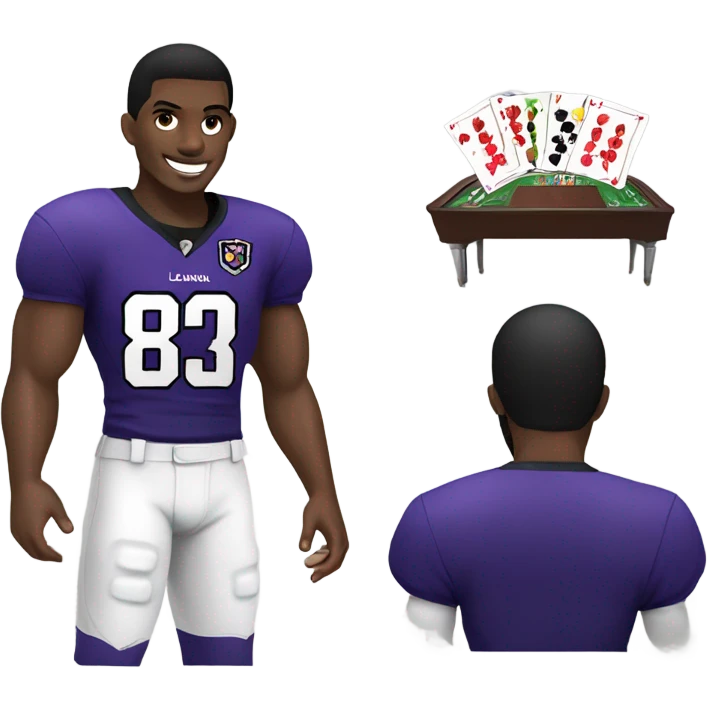 blackjack table with lamar jackson emoji