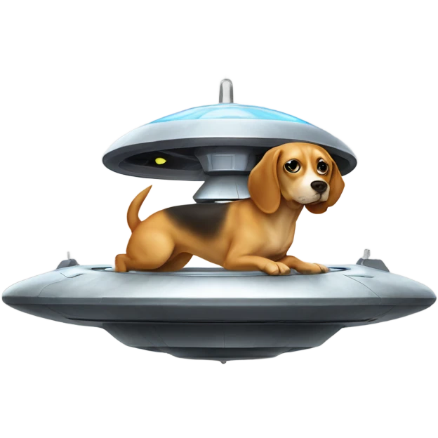 Dog on a ufo emoji