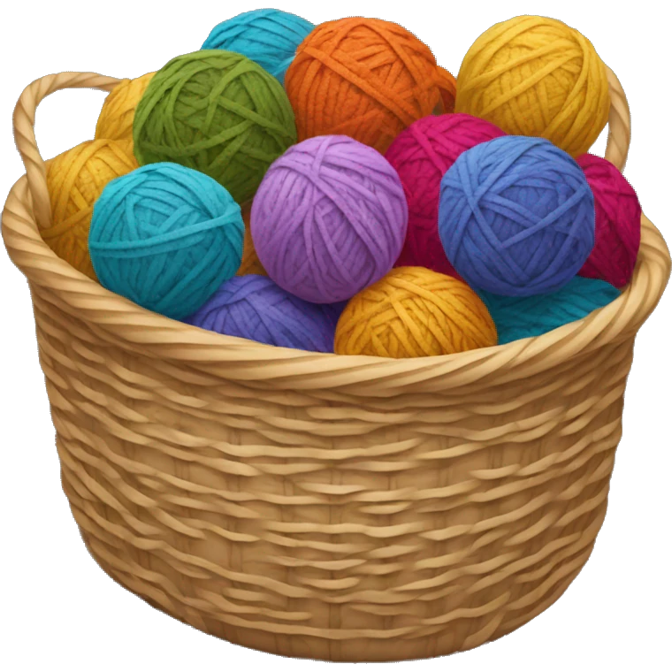Basket full of yarn balls emoji