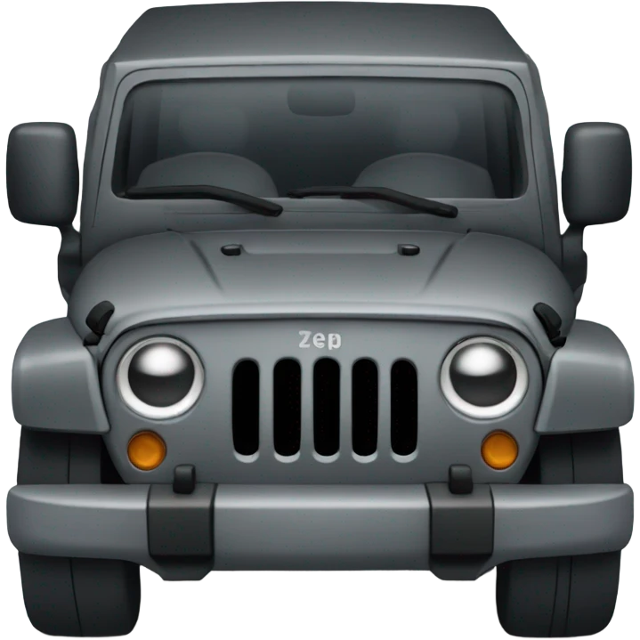 Front of Dark gray Jeep emoji