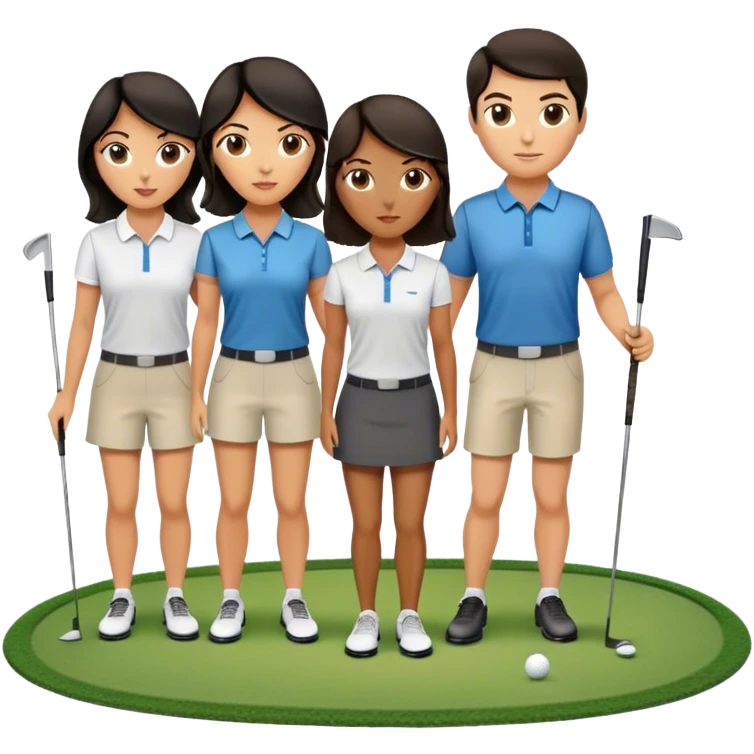 Golf players , dark hair, female reader emoji