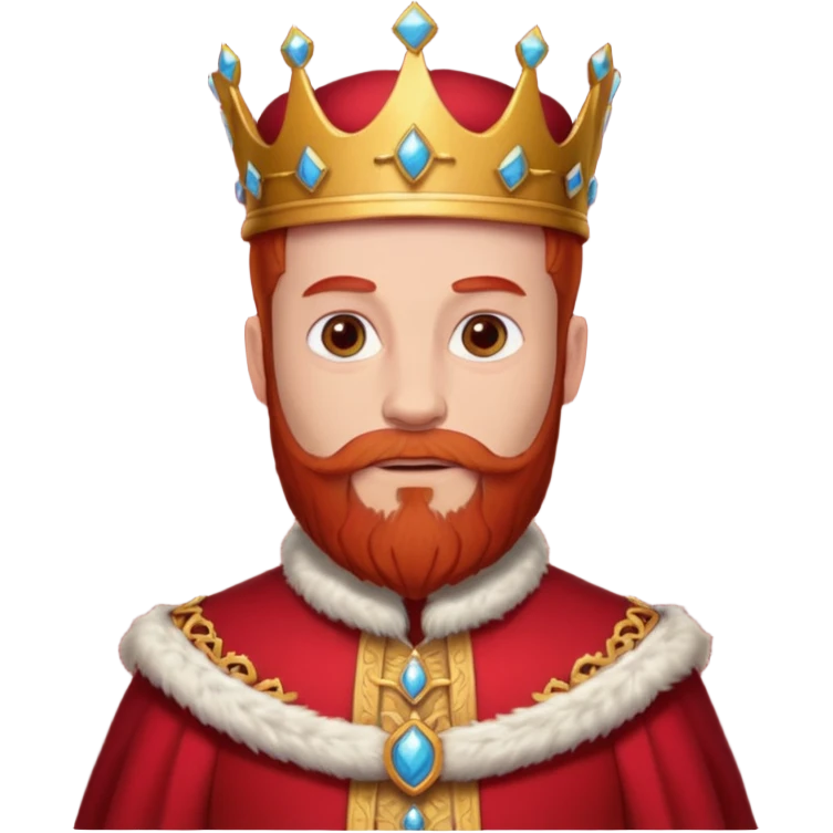 bearded  king  red outfit red hair without crown emoji