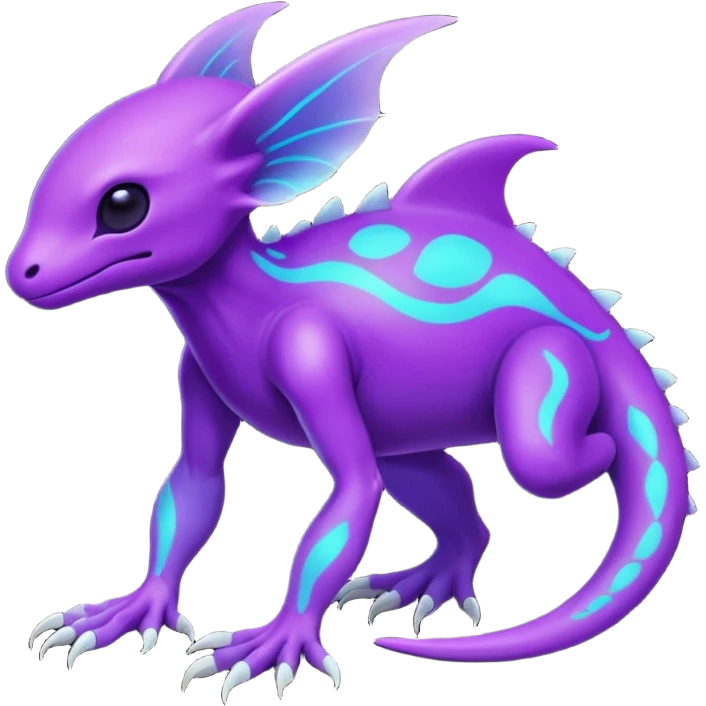 Tropical futuristic lush neon purple Fionbri-Vernid-creature (full body) emoji