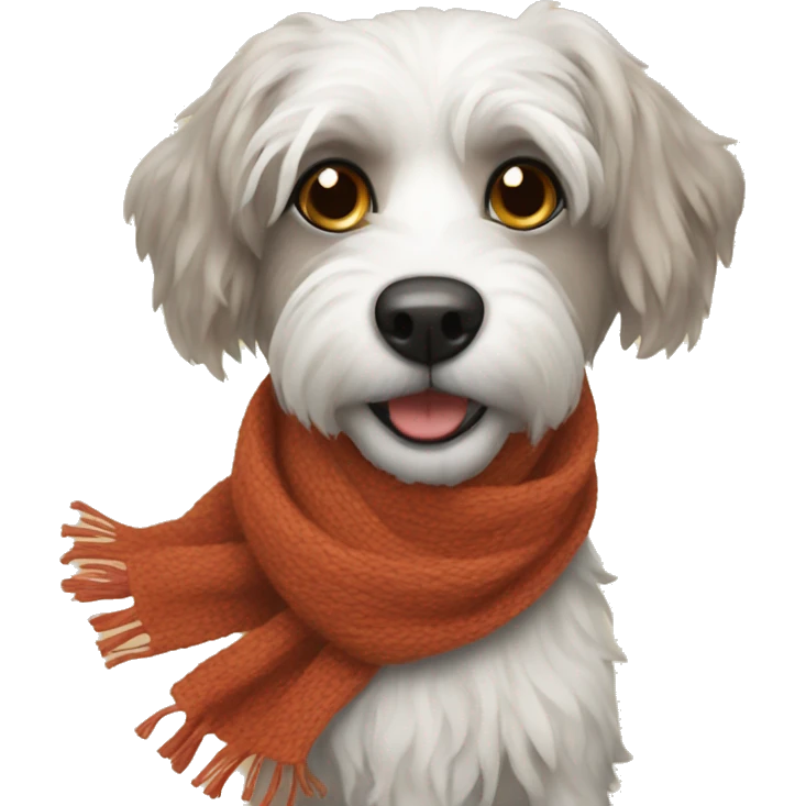 Bolognese dog with scarf emoji