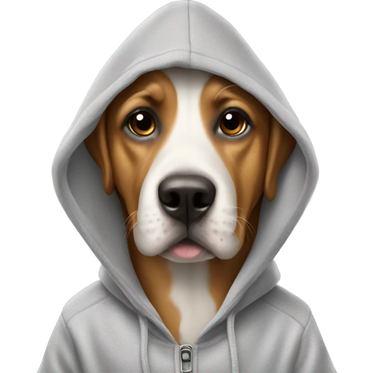 dog wearing a hoodie ￼ emoji