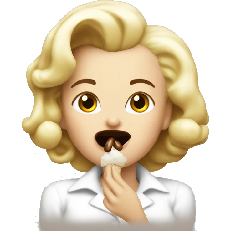 Marilyn Monroe eating beans emoji