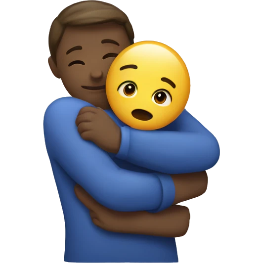 An emoji indicating a caring hug like the Facebook care emoji emoji
