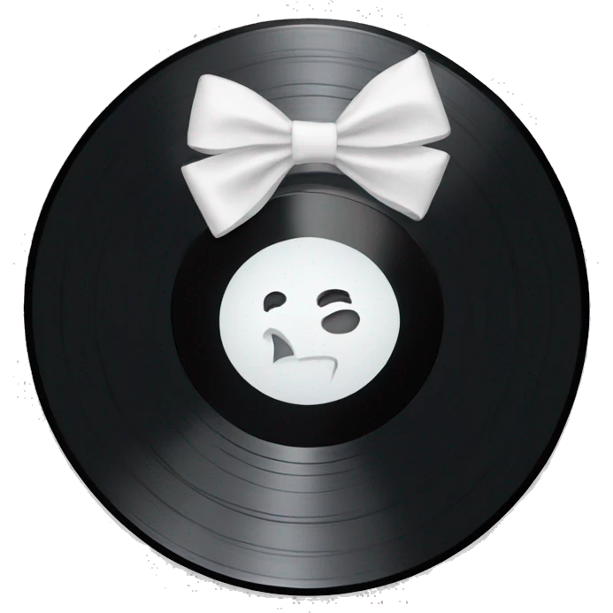 vinyl record with white bow emoji