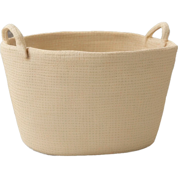 Light beige and white laundry raffia basket emoji