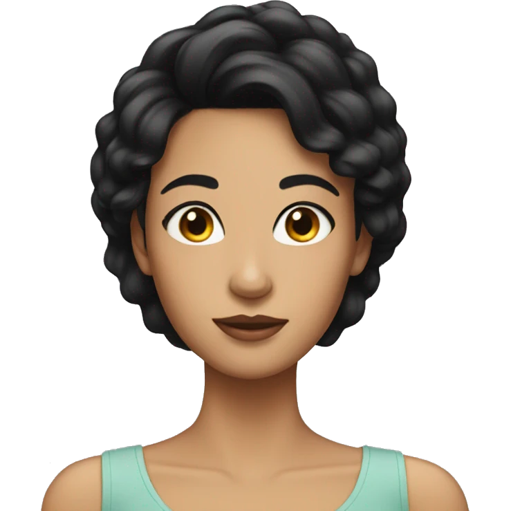 Pretty lady with black hair emoji