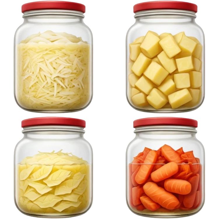 sauerkraut and kimchi in jars emoji
