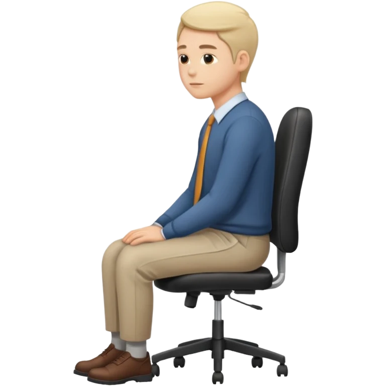 Slouched back while sitting on office chair emoji