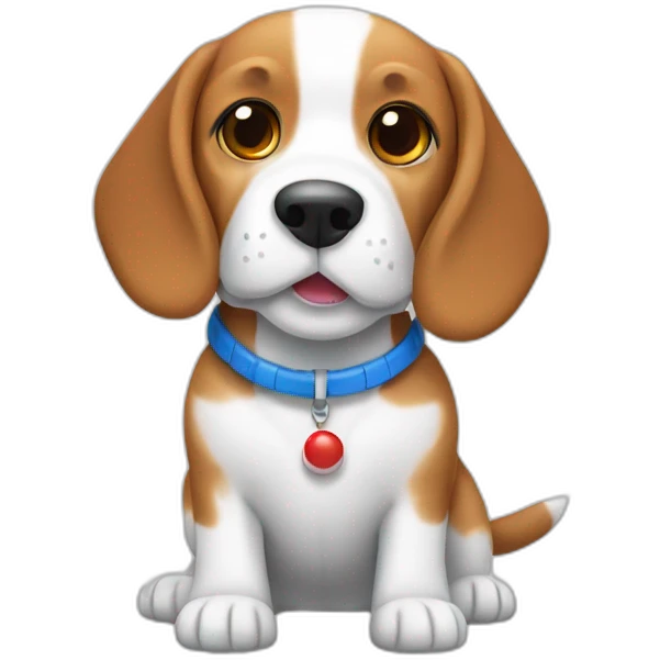 Beagle tocando tambor rojo blanco y azul emoji