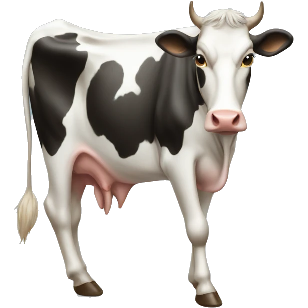 A cow with a skinny jeans emoji
