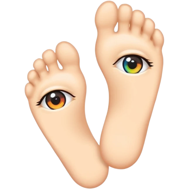 one foot With Anime Eyes in Chibi Sticker style emoji
