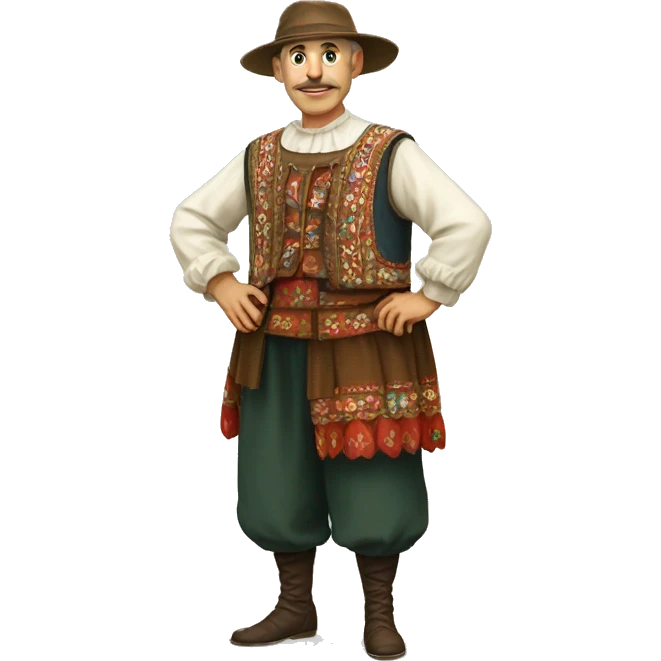 Czech folk costume full body emoji